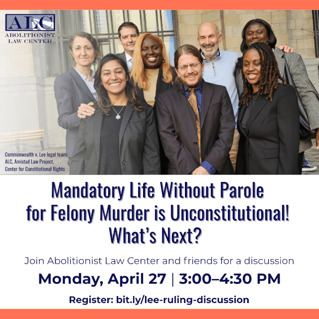 Apr. 27: Felony Murder Law in PA After Commonwealth v. Lee – Discussion