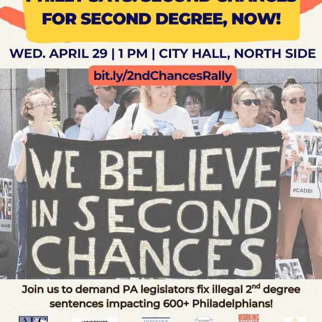Apr. 29: Second Chances for Second Degree in Philly, Now!