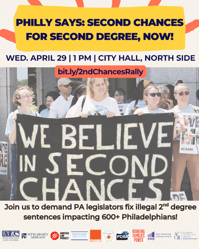 Apr. 29: Second Chances for Second Degree in Philly, Now!
