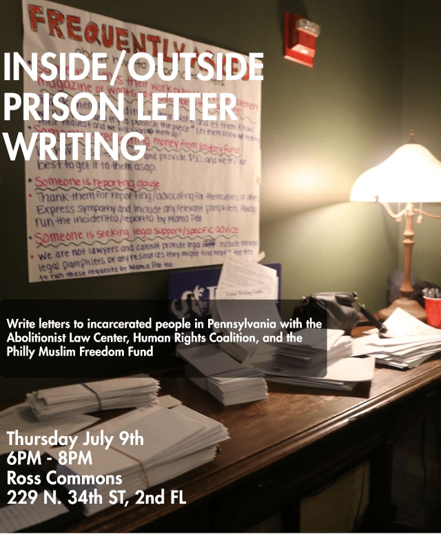 Jul. 9: Inside/Outside Letter-Writing Night