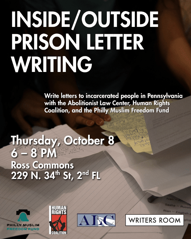 Oct. 8: Inside/Outside Letter-Writing Night