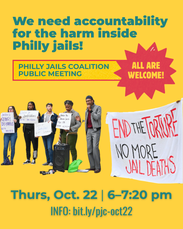 Oct. 22: Philly Jails Coalition Public Meeting