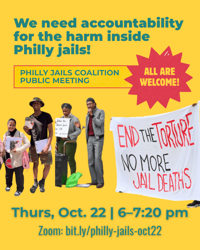 Oct. 22: Philly Jails Coalition Public Meeting